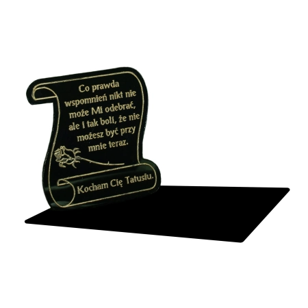 podstawka na znicz z Twoją dedykacją, pergmin